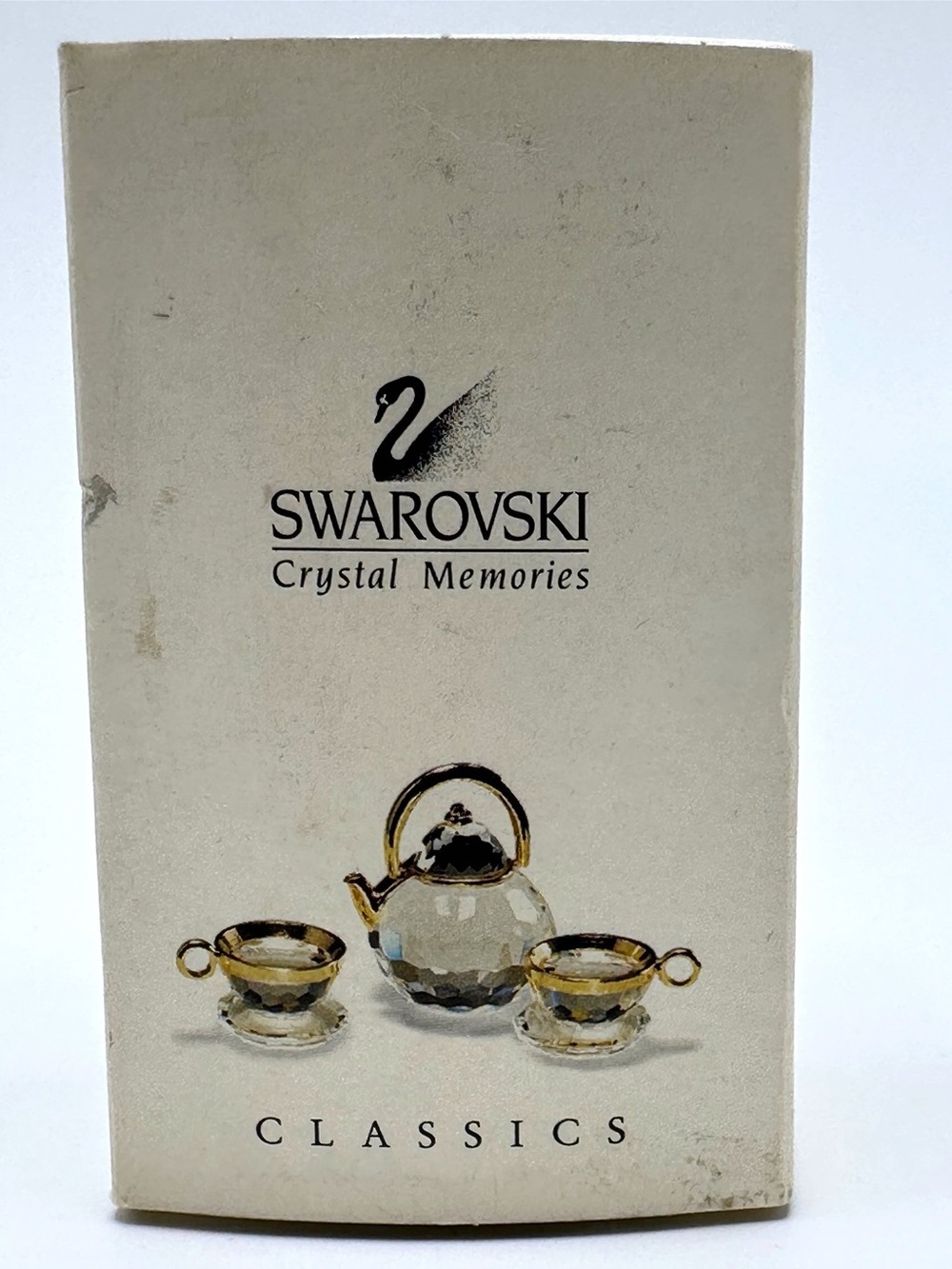 Vintage Swarovski Crystal Memories Teapot & Cup Set with Gold Trim with box
